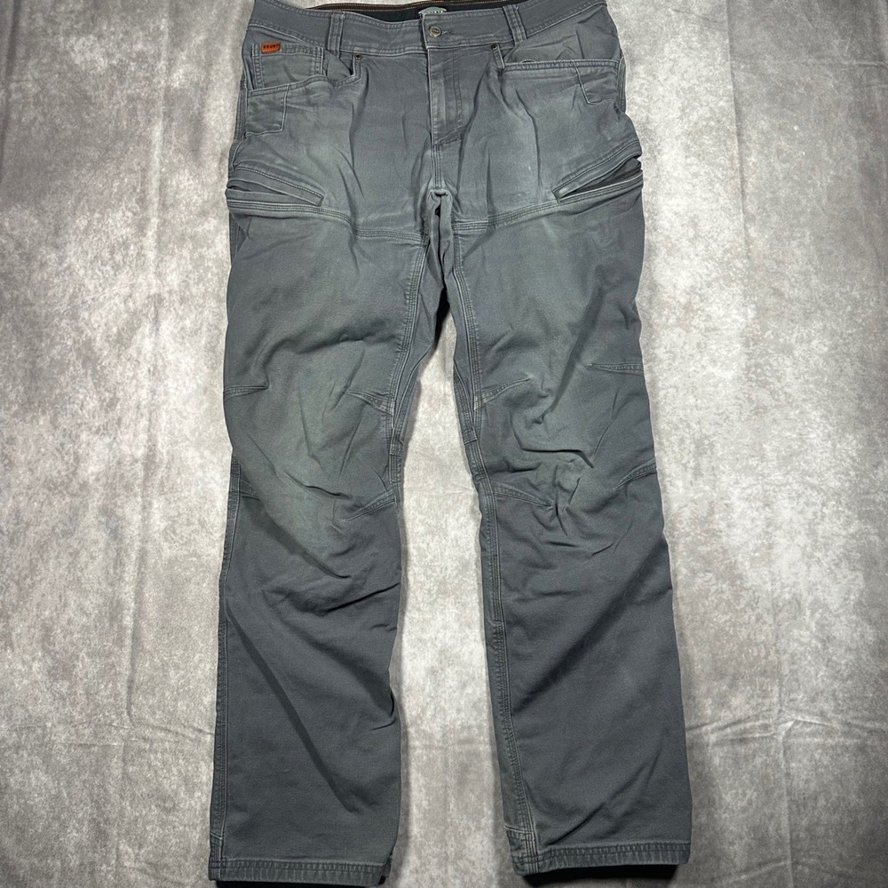 Brunt Workwear Mens Grey Utility Cargo Work Pants 34x34 Multi Pocket Durable